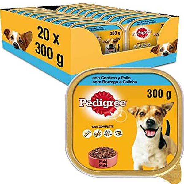PEDIGREE TARRINAS CORDERO Y POLLO 20x300gr