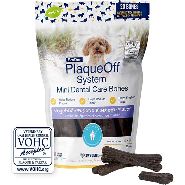 PLAQUE OFF MINI BONES ARANDANOS 340 GR