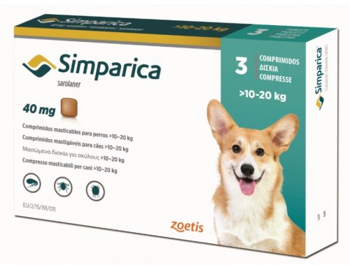 SIMPARICA 40mg 10-20KG 3COMP