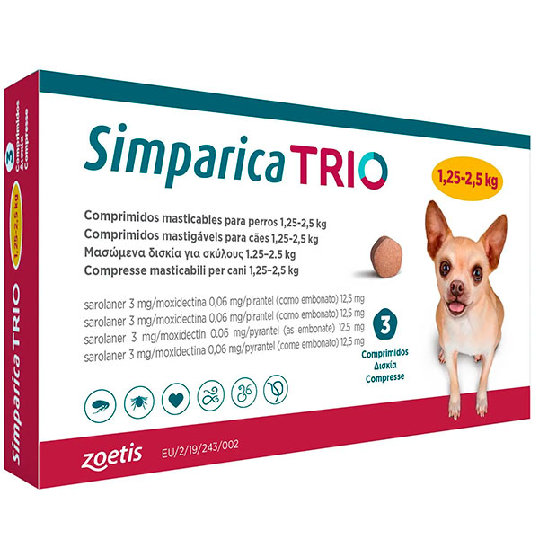 SIMPARICA TRIO 1.25-2.5KG 3 COMP.
