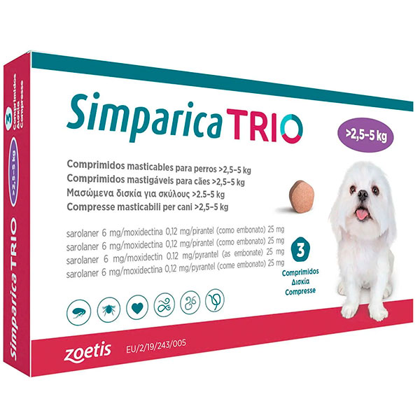 SIMPARICA TRIO 2.5-5KG 3 COMP.