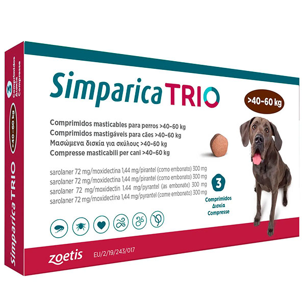 SIMPARICA TRIO 40-60KG 3 COMP.