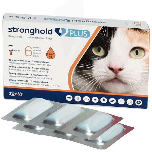 STRONGHOLD PLUS 30/5MG GATO 2,5-5 KG 6PIP
