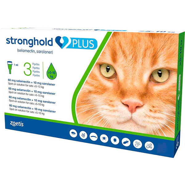 STRONGHOLD PLUS 60/10MG GATO 5-10 KG 3PIP