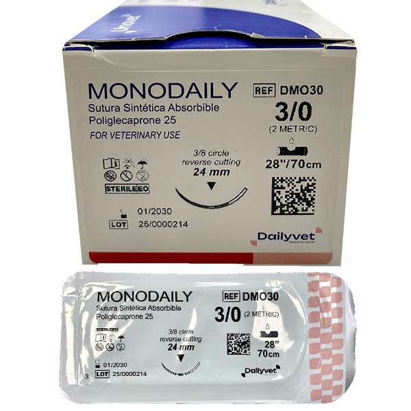 MONODAILY 3/0 PGC25 "△" (12ud) SUTURA