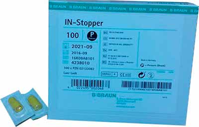TAPON INY INTERMITENTE LUER-LOCK AMARILLO 100 Ud