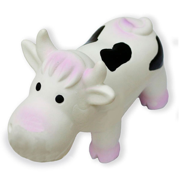 VACA EN LATEX PARA PERRO 14CM