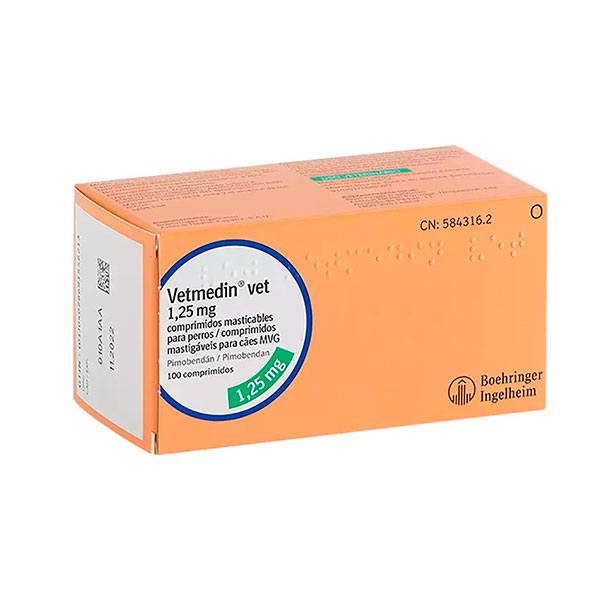 VETMEDIN MASTICABLE 1.25MG 100 COMP