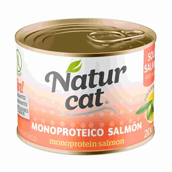 WET NATURCAT MONOPROTEICO SALMON 6x200GR