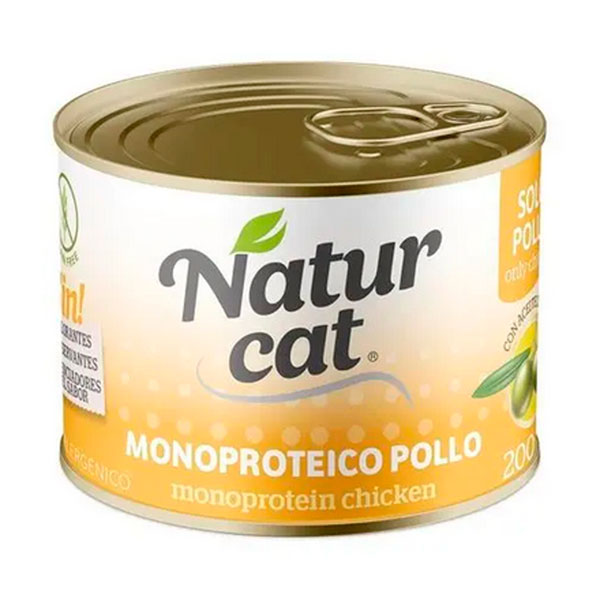 WET NATURCAT MONOPROTEICO POLLO 6x200GR