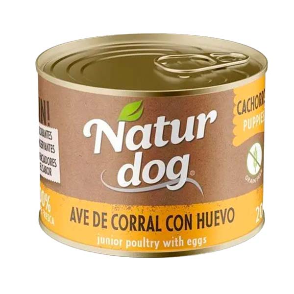 WET NATURDOG PUPPY AVE CORRAL CON HUEVO 6x200GR