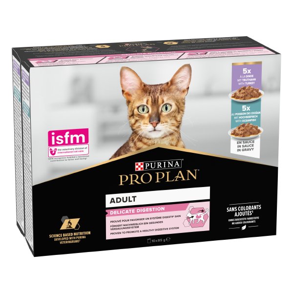 WET PROPLAN CAT DELICATE Pavo/Pescado 10x85g