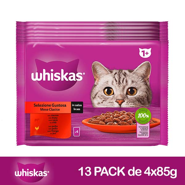 WHISKAS Seleccion carnes Salsa 13x4x85gr