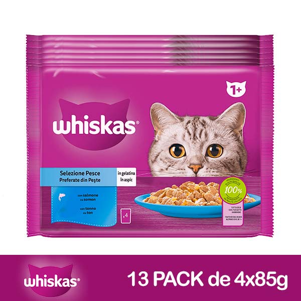 WHISKAS Seleccion Pescado Gelatina 13x4x85gr