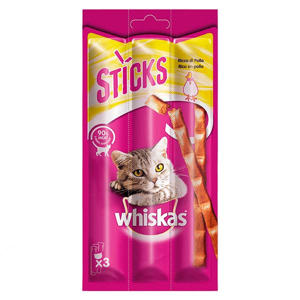 WHISKAS STICK POLLO 28x18gr