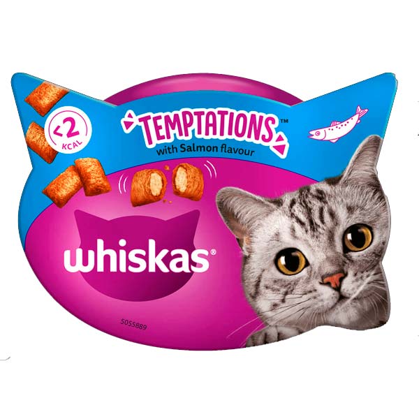 WHISKAS TEMPTATIONS SALMÓN 6x60gr