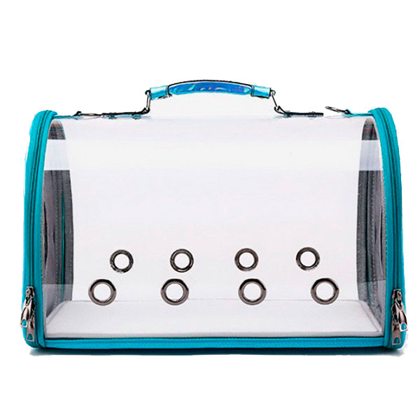 BOLSO TRANSPARENTE AZUL (43x24x28)