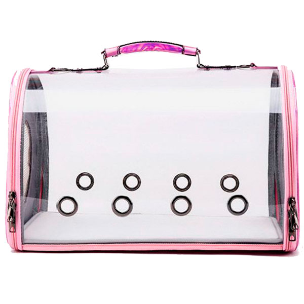 BOLSO TRANSPARENTE ROSA (43x24x28)