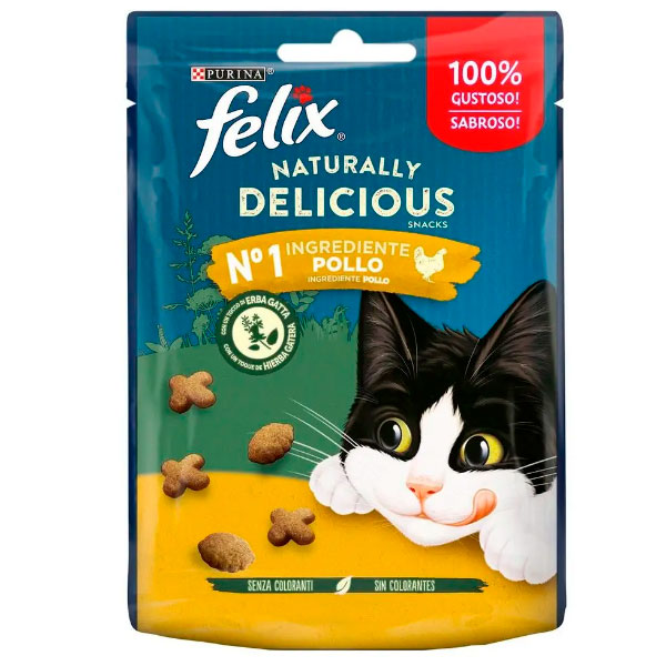 FELIX Naturally Delicious Pollo y Catnip 8x50g