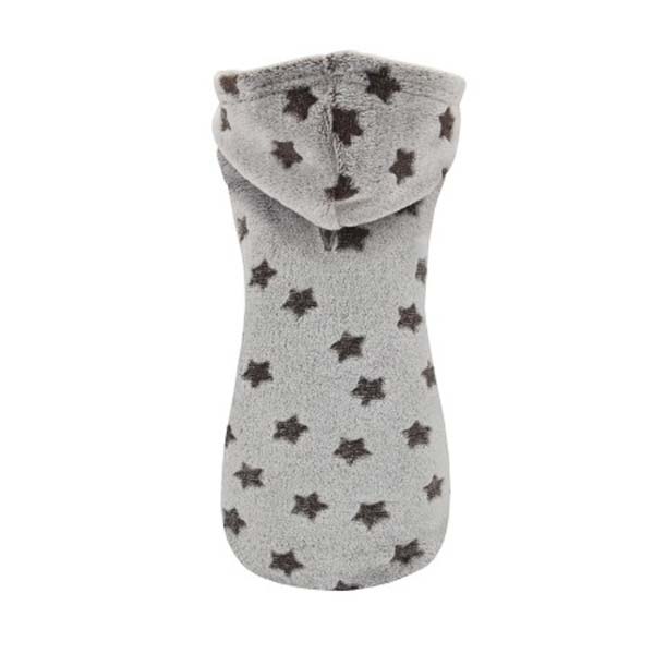 SUDADERA CON CAPUCHA ESTRELLAS MARRÓN 35CM