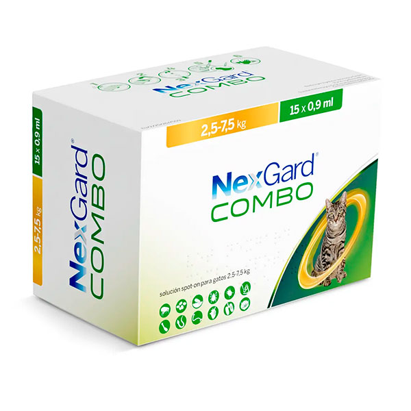 NEXGARD COMBO GATO 2.5-7.5 KG 15 PIPETAS