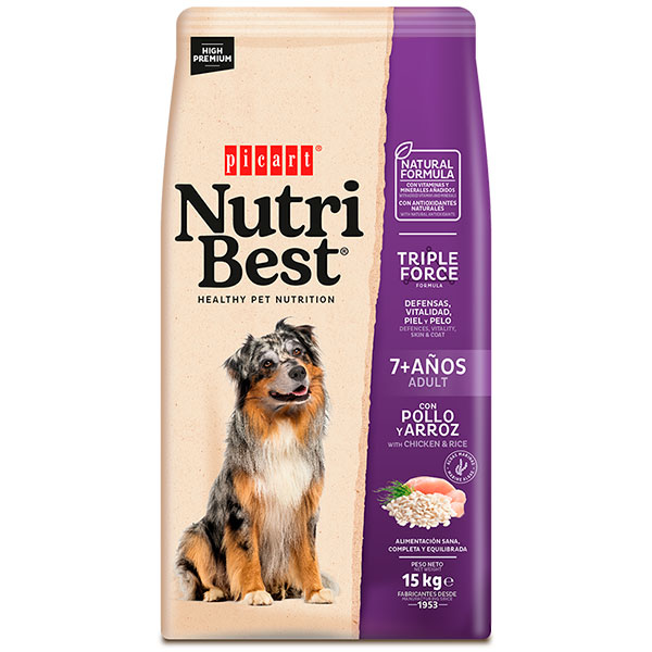 NUTRIBEST ADULT 7+ Pollo y Arroz 15KG