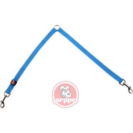 ACOPLE 2 PERROS NYLON REFLEC. AZ
