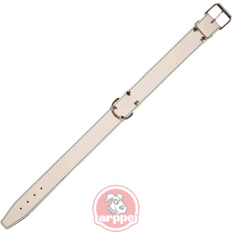 COLLAR CUERO FELT ORINOCO BLC/VDE