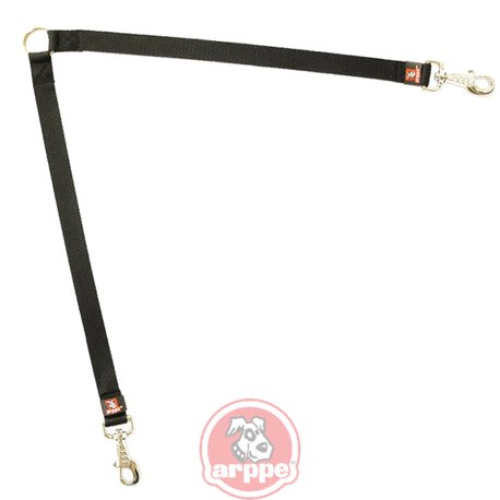 ACOPLE DOS PERROS NYLON 2,5CM ABSOLUTE BLACK