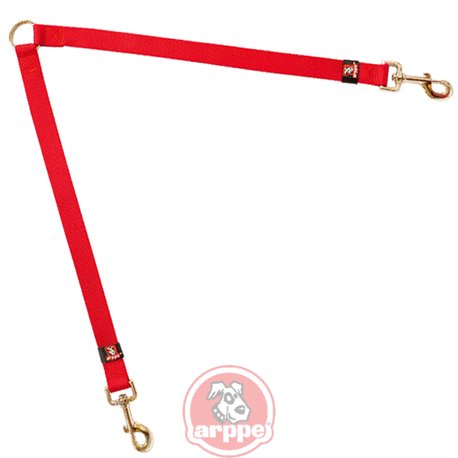 ACOPLE DOS PERROS NYLON 2,5CM INTENSE RED