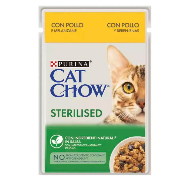 WET CAT CHOW STERILISED Pollo 26x85g