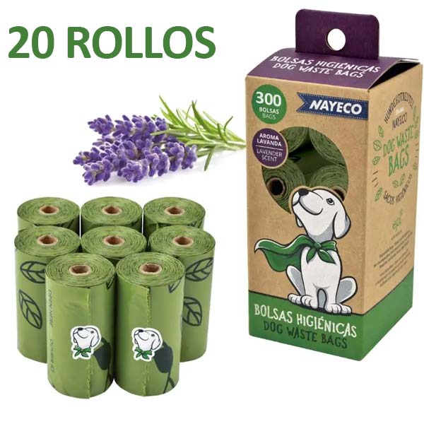 BOLSAS HIGIENCIAS LAVANDA (20x15 bolsas)  para caca