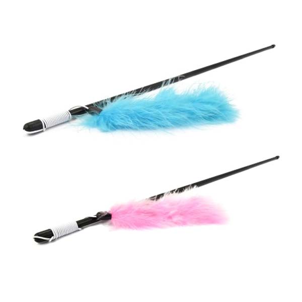 VARA CON PLUMA COLORES 48CM (U.M.V 4uds)