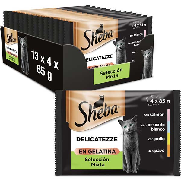 SHEBA DELICATEZZE GELATINA MIXTA 13(4x85gr)