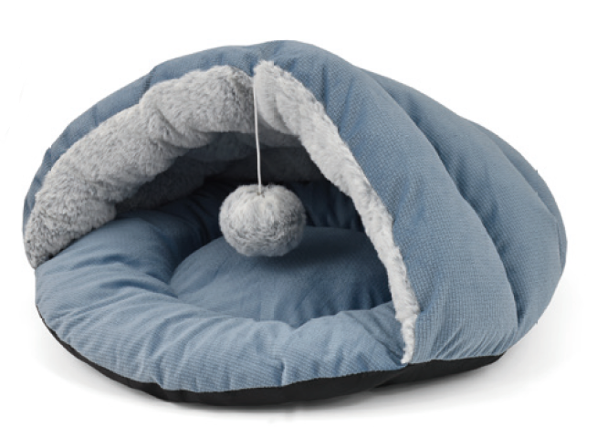 _CAMA CUEVA AZUL CON PELOTA 45X43X25