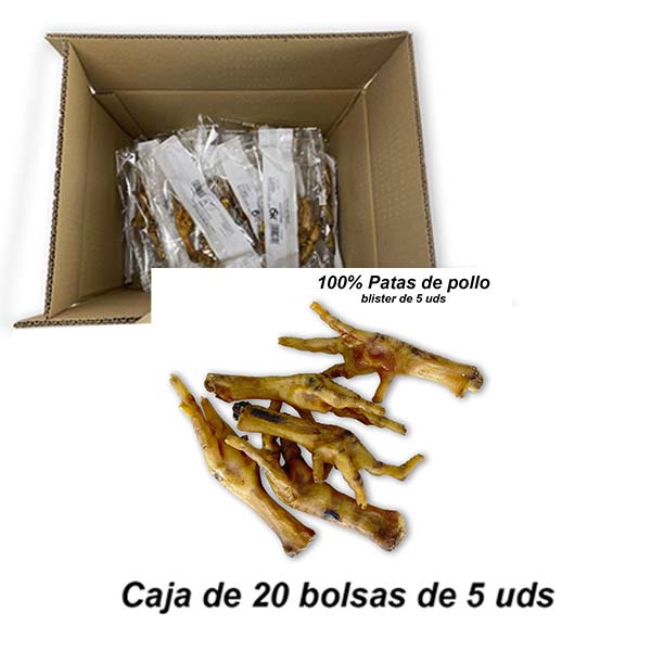 Snack natural 100% Patas de pollo 20x(5ud x blíster)