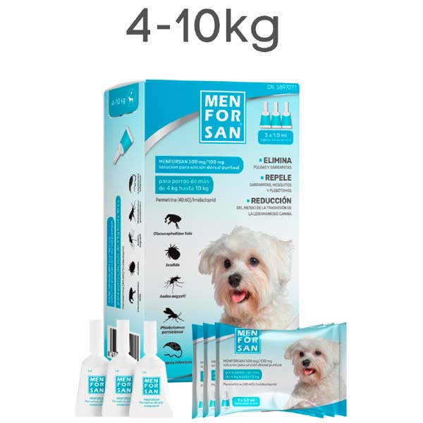 PIPETAS ANTIPARASITARIOS PERROS  4-10kg (3x1ml)