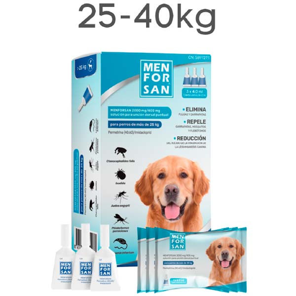 PIPETAS ANTIPARASITARIOS PERROS  25-40kg (3x4ml)