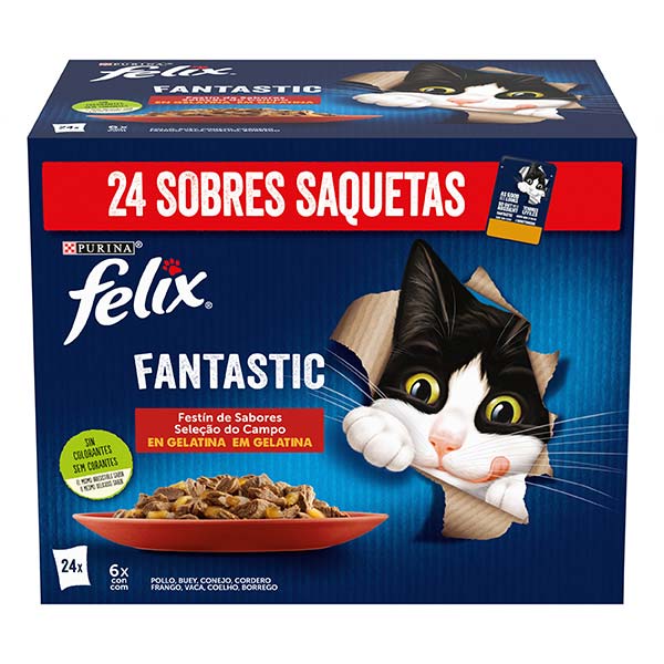 FELIX FANTASTIC Selección campo 4(24x85g) Gelatina