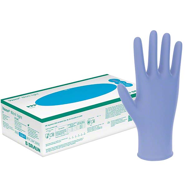 GUANTES NITRILO S/POLVO LIGHT T-M 100UD BRAUN