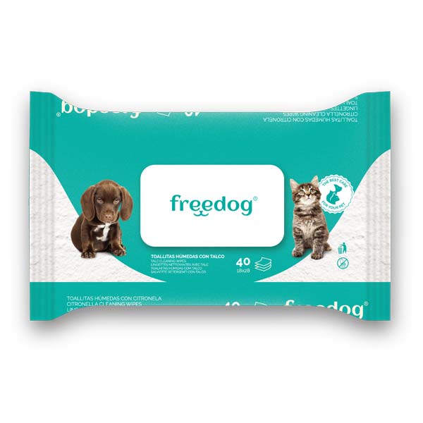 FREEDOG TOALLITAS TALCO GRANDE 40UD 28x18cm