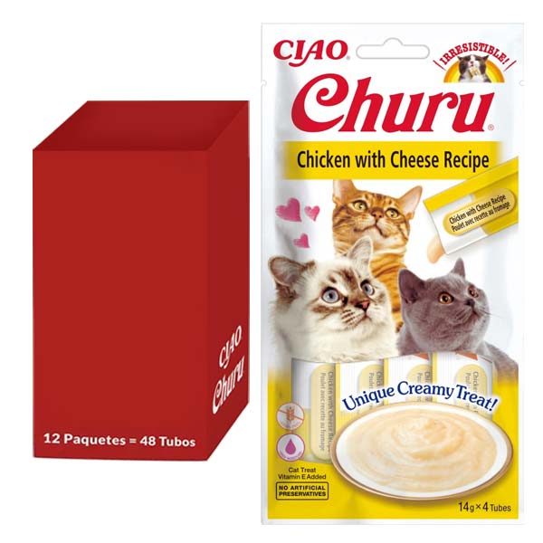 Churu Receta de pollo con queso 12x(4x14g)