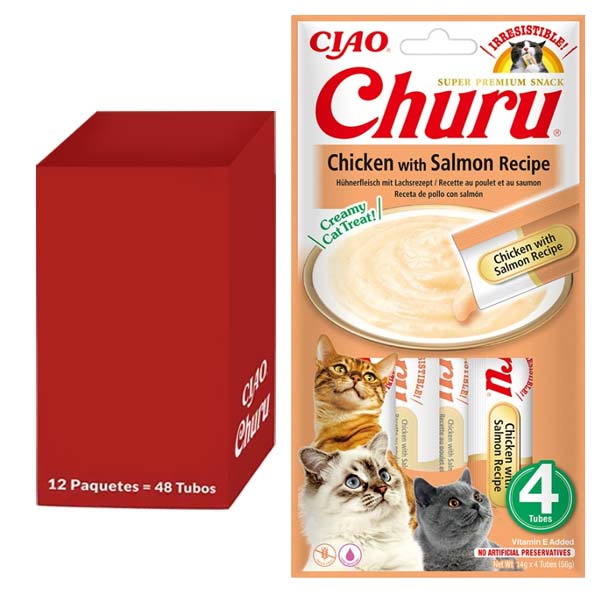 Churu Receta de pollo con salmón 12x(4x14g)