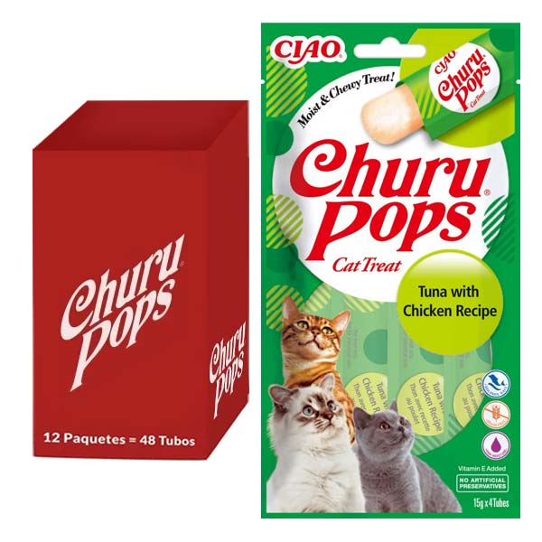 Churu Pops Receta de atún con pollo 12x(4x15g)