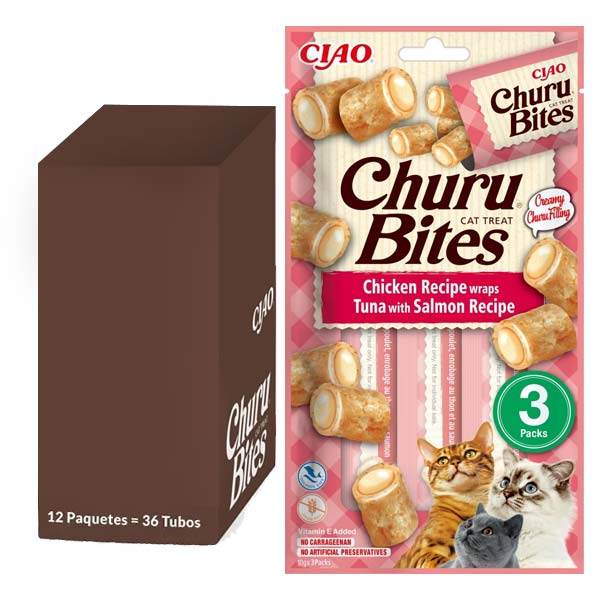 Churu CAT Bites receta de atún con salmón 12x(3x10g)