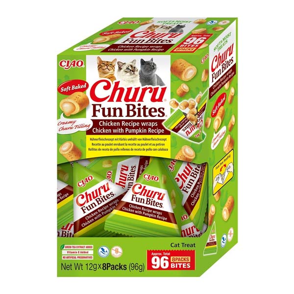 Churu CAT Fun Bites receta de pollo con calabaza (8x12g)