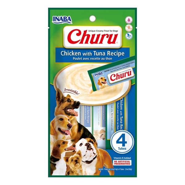 Churu DOG Receta de pollo con atún 12x(4x14g)