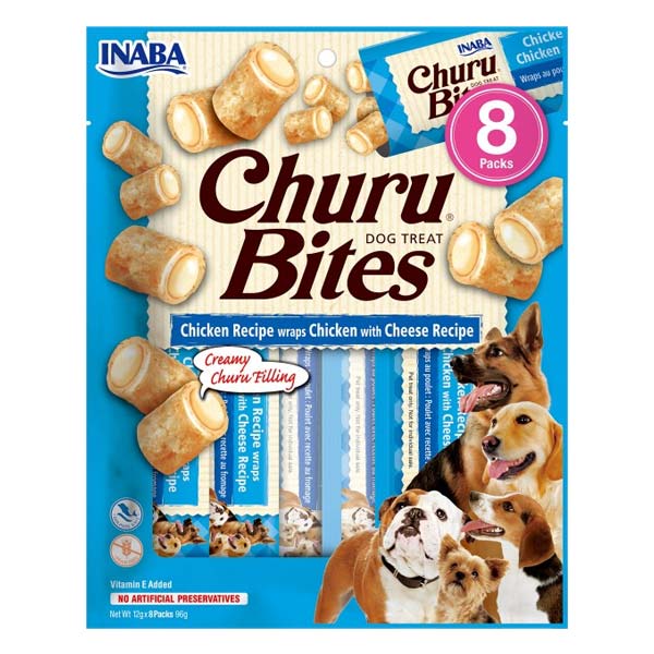 Churu DOG Bites receta de pollo con queso 8x(8x12g)