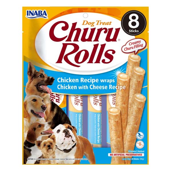 Churu DOG Rolls receta de pollo con queso 8x(8x12g)