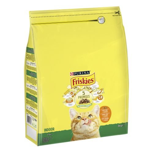 FRISKIES Cat Interior con Pollo y Verduras 3kg